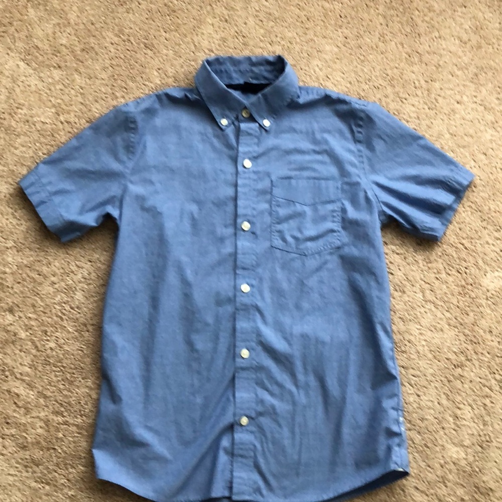 Gap Boys Short Sleeve Button-Down Shirt Blue XL